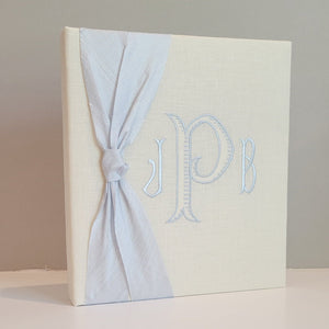Baby Memory Book - Ivory Linen (w/ SILK Bow) by AP Creations in Tuscaloosa, paper gift detail photo 4