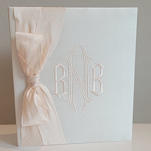 Baby Memory Book - Ivory Silk (w/ SATIN Bow) by AP Creations in Tuscaloosa, paper gift detail photo 6