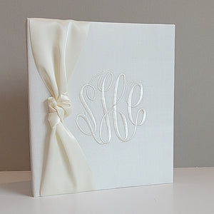 Baby Memory Book - Ivory Silk (w/ SATIN Bow) by AP Creations in Tuscaloosa, paper gift detail photo 2