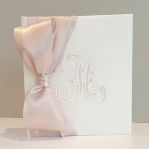 Baby Memory Book - Ivory Silk (w/ SATIN Bow) by AP Creations in Tuscaloosa, paper gift main product photo