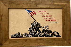 Iwo Jima Flag Raising Decorative Wall-Mounted Secure Gun Cabinet by Bellewood Designs, Southern home decor detail photo 2