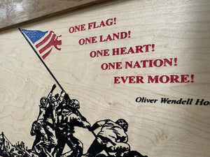 Iwo Jima Flag Raising Decorative Wall-Mounted Secure Gun Cabinet by Bellewood Designs, Southern home decor detail photo 9
