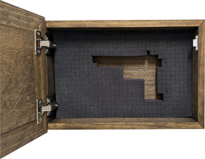 American Flag & Patriotism Decorative & Secure Wall-Mounted Gun Cabinet (Jacobean) by Bellewood Designs, Southern home decor detail photo 5