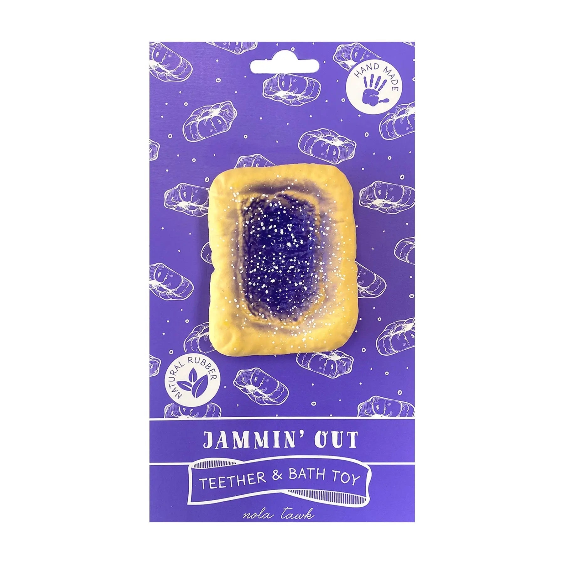 Jammin' Out Kolache Teether & Bath Toy by Nola Tawk, Southern food gift main product photo