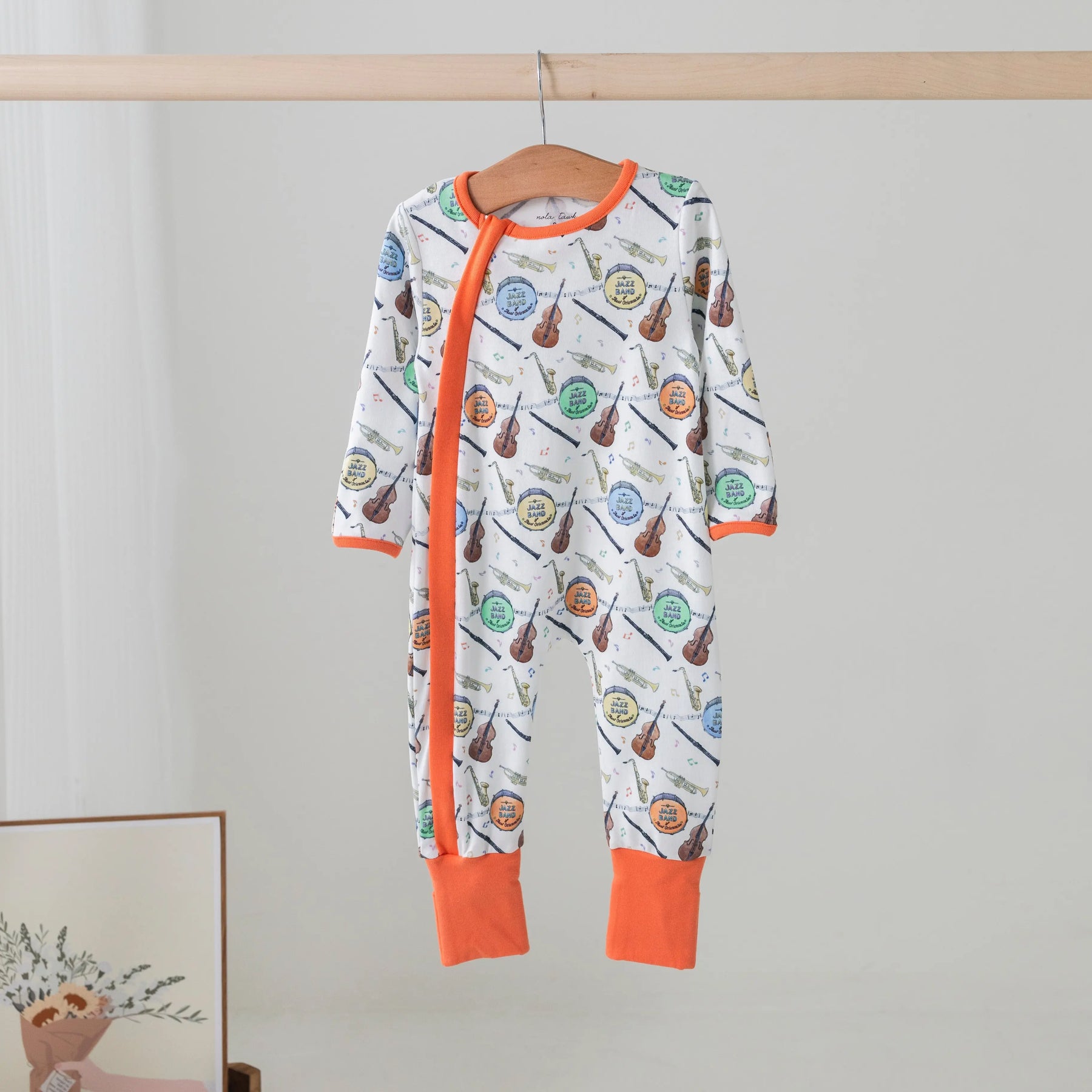 Jazz Festin' Organic Cotton Pajama Set by Nola Tawk, Southern food gift detail photo 2