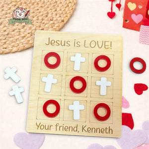 Jesus Is Love Tic Tac Toe Game by Poor Hog Customs, board games detail photo 5