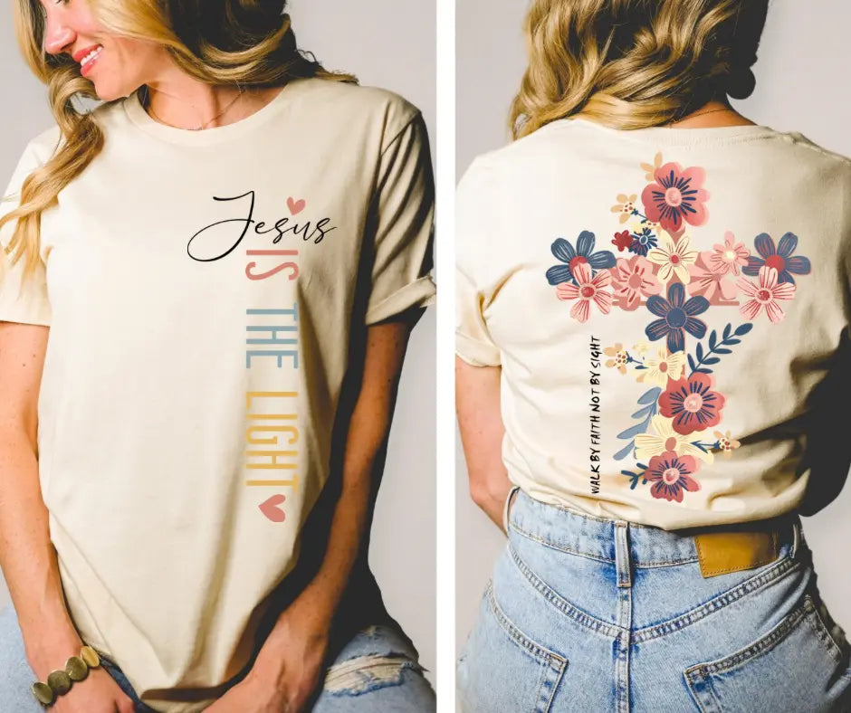 Jesus is the Light Easter Shirt by Southern Backroad Tees LLC, Southern lifestyle apparel main product photo