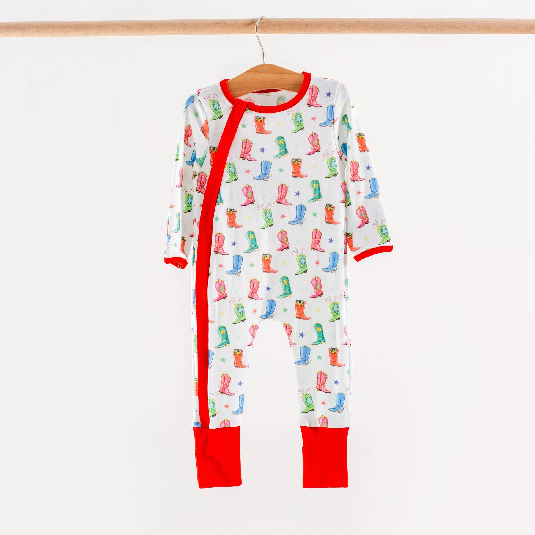 Jingle Boots Organic Cotton Kids Pajamas by Nola Tawk, Southern food gift detail photo 2