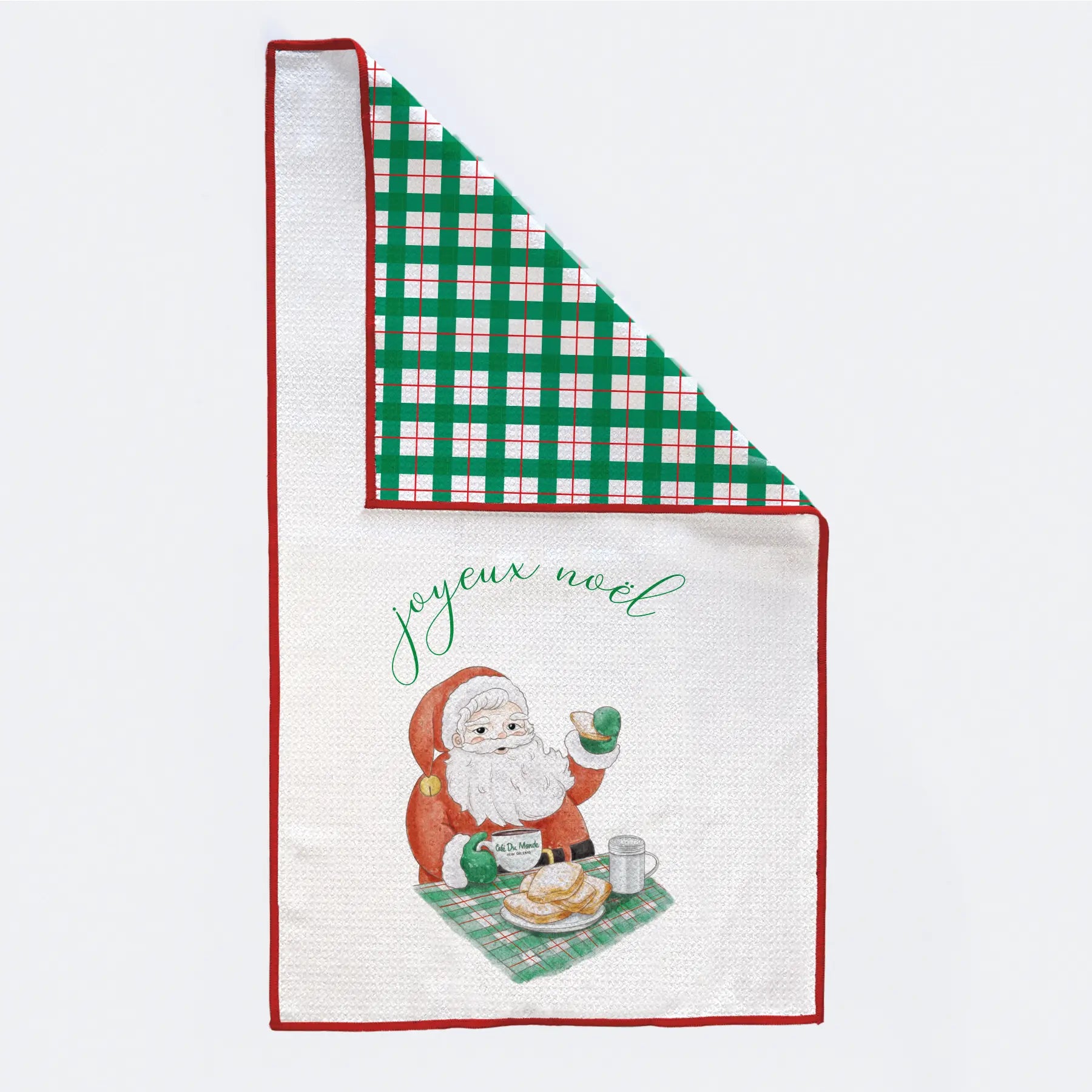 Joyeaux Noël Kitchen Towel by Nola Tawk, tea towel main product photo