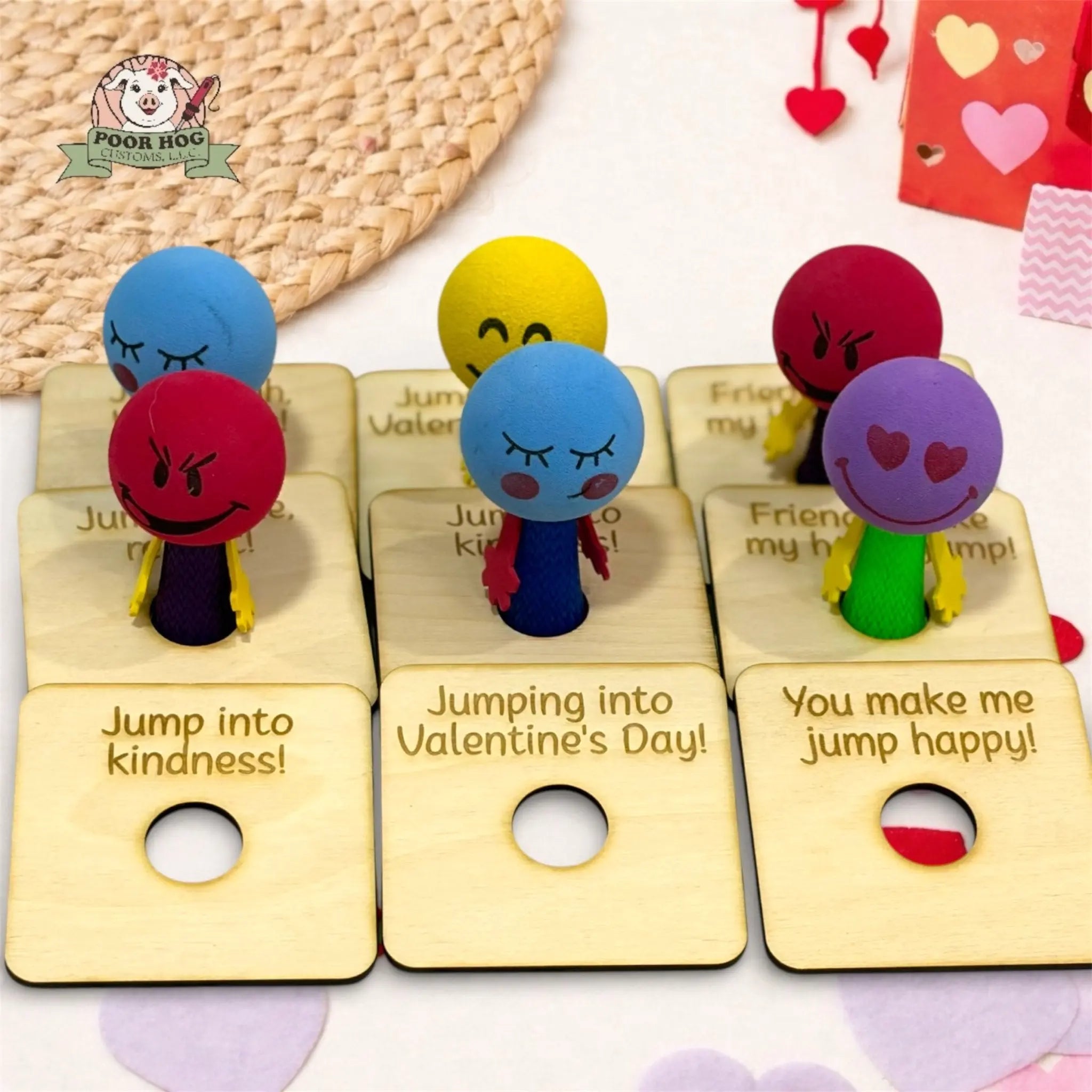 Jump Toy Valentine Gift Tags by Poor Hog Customs, 3D printed gift main product photo