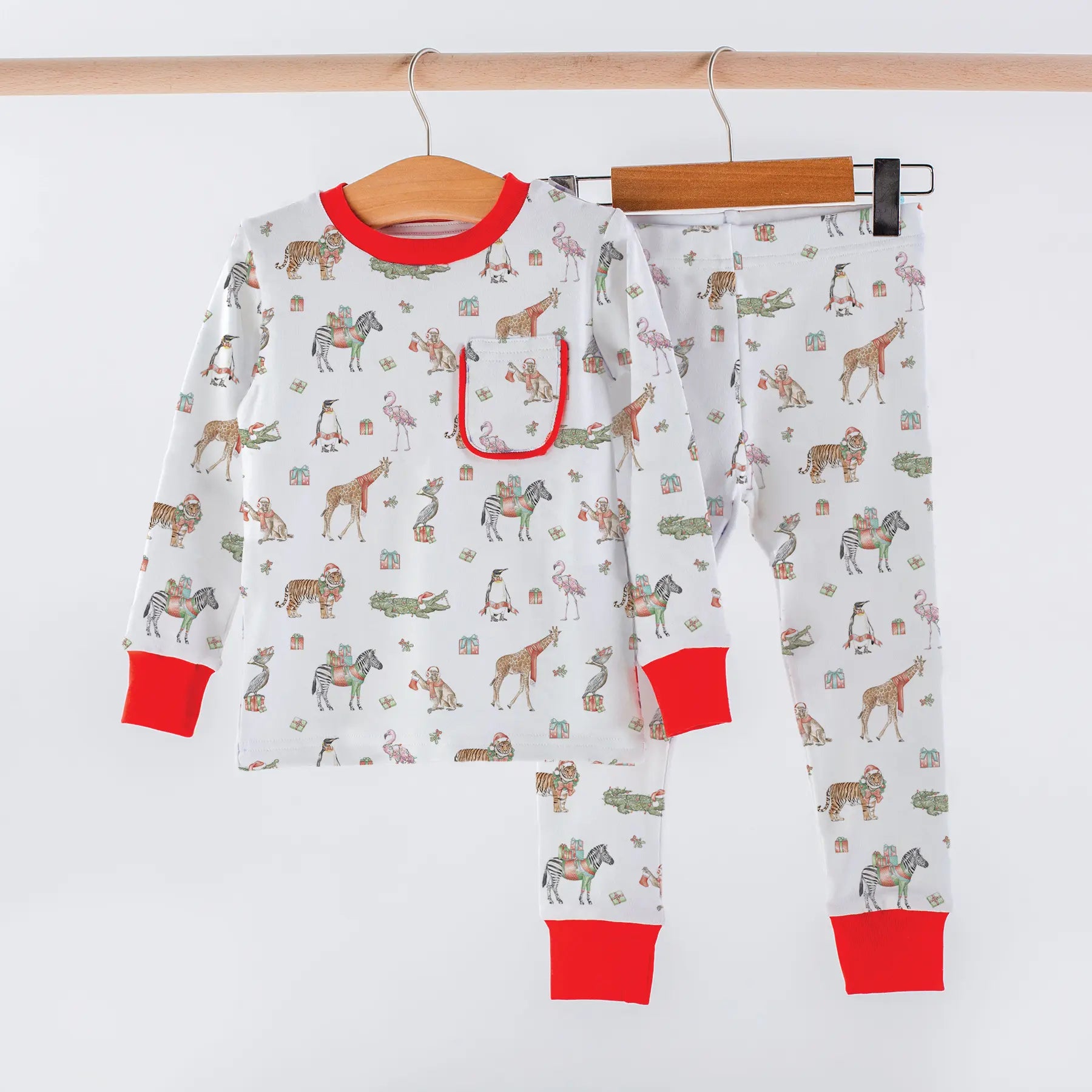 Jungle All the Way Organic Cotton Kids Christmas Pajamas by Nola Tawk, Southern food gift main product photo