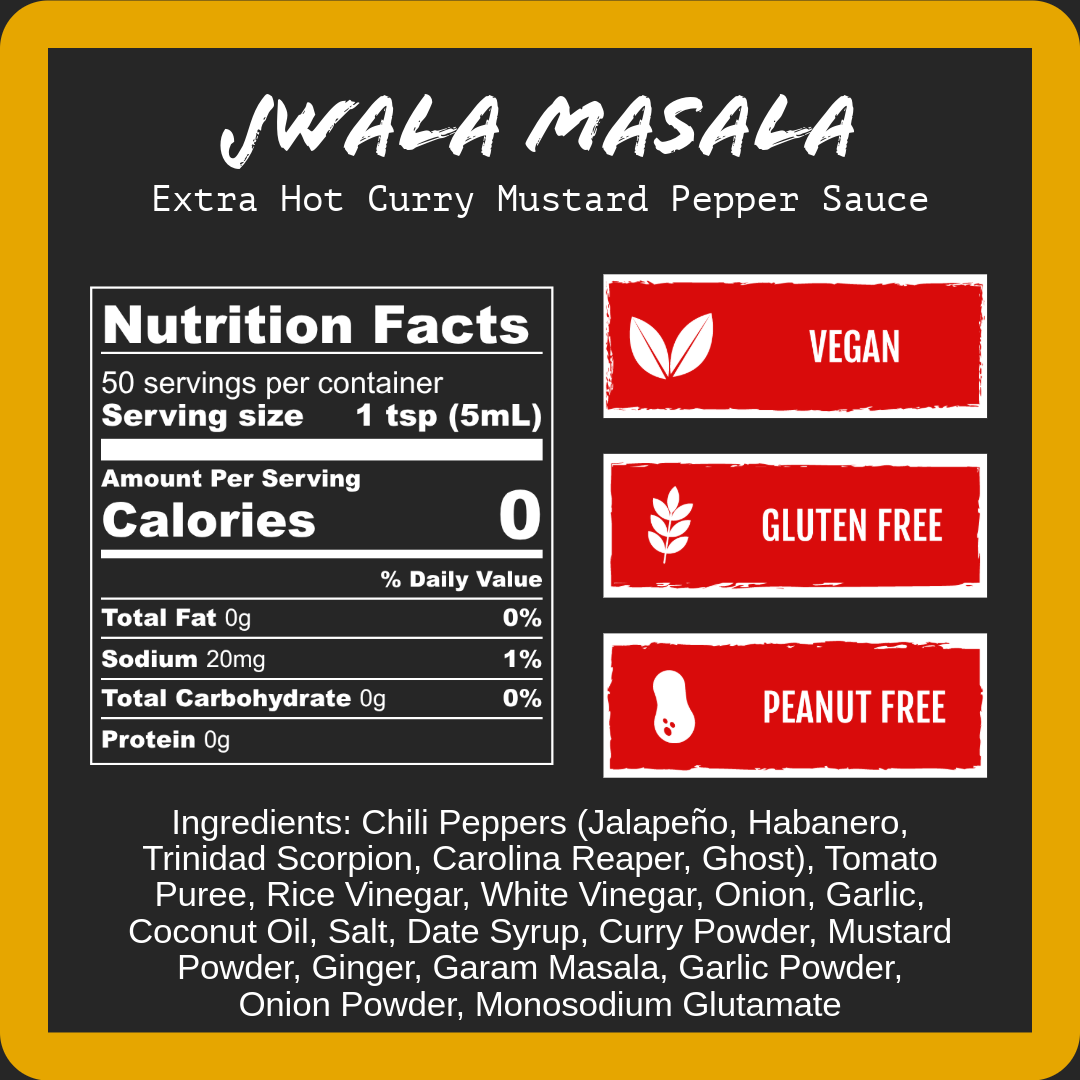 Jwala Masala - Extra Hot Curry Mustard (9oz) nutrition facts
