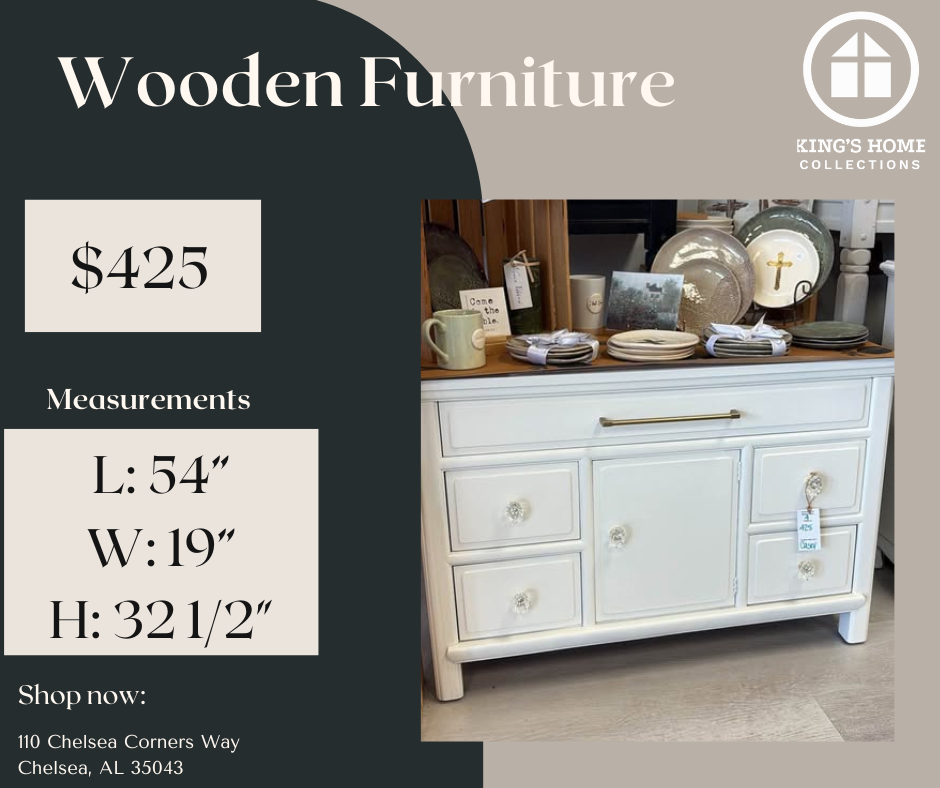 Prodigal Pottery Refurbished White Buffet Cabinet — product view 1