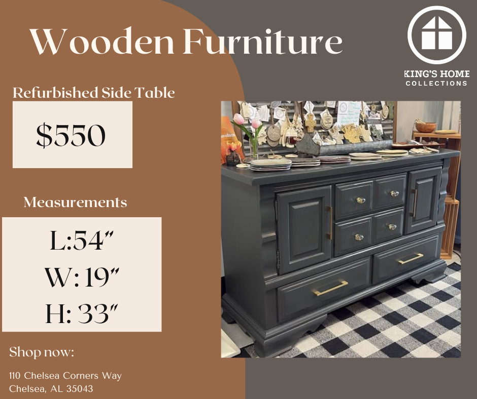 Prodigal Pottery Refurbished Charcoal Buffet Cabinet — product view 1