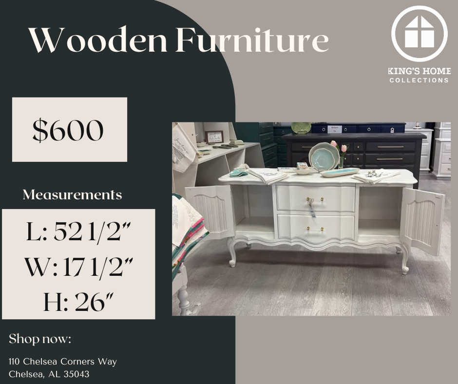 Prodigal Pottery Refurbished White French Provincial Buffet — product view 1
