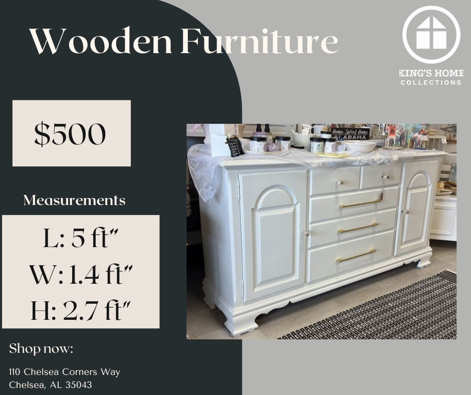 Prodigal Pottery Refurbished White Buffet Cabinet — product view 1