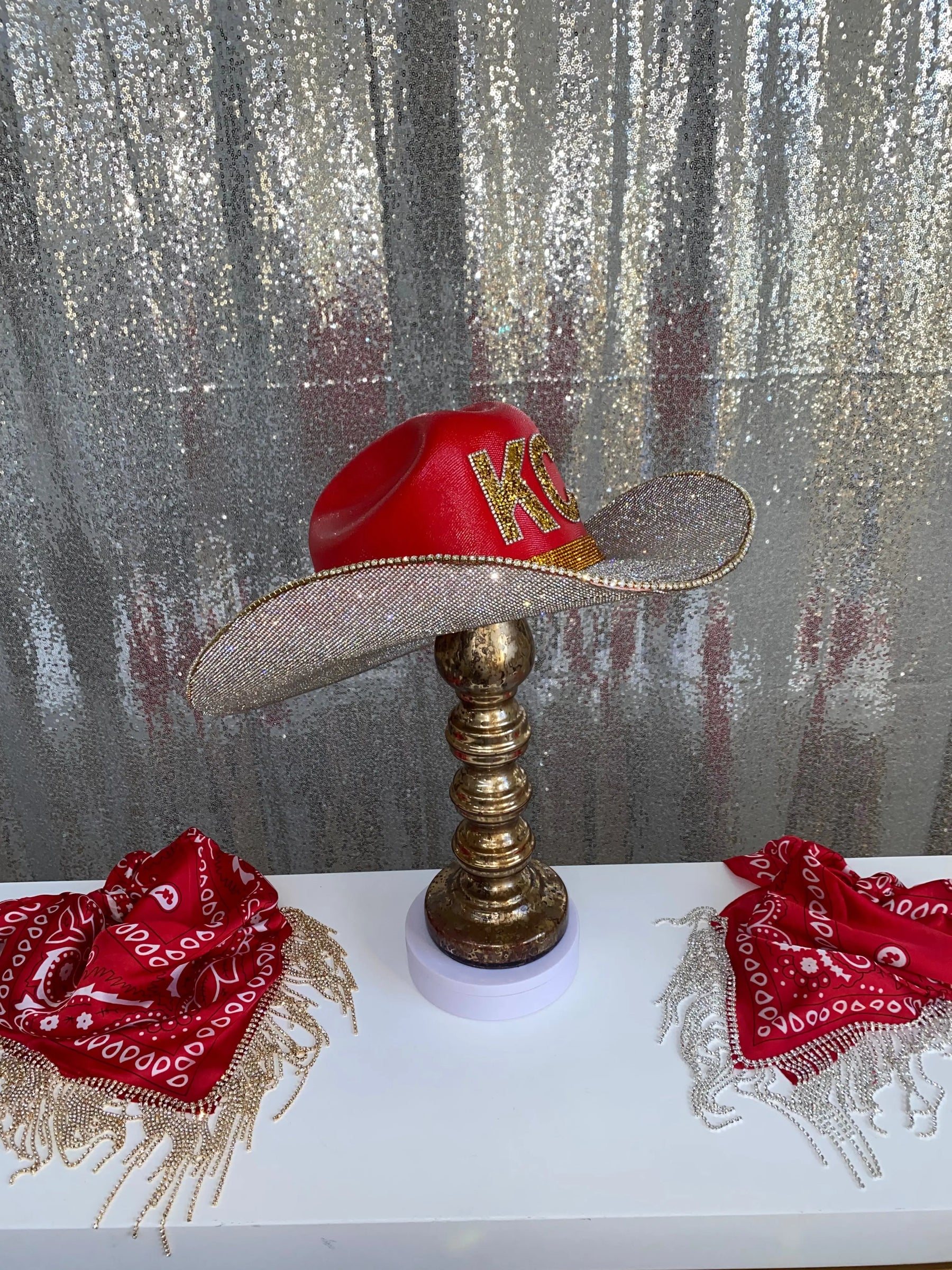 Kansas City Chiefs Hat by Rhinestone Cowgirl, Southern lifestyle apparel detail photo 5
