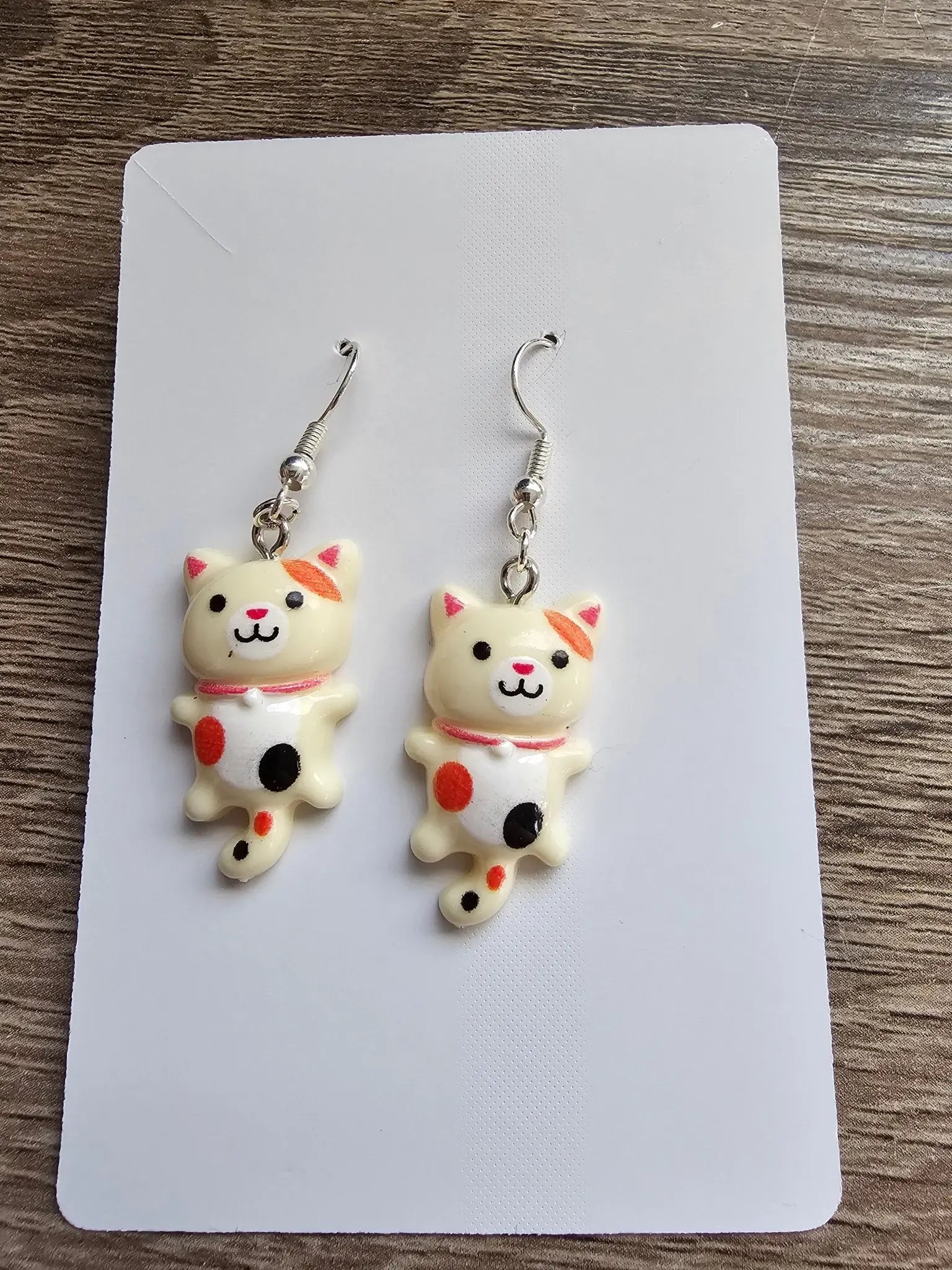 Kawaii Kitty Earrings by The Tween Space, handmade jewelry detail photo 2