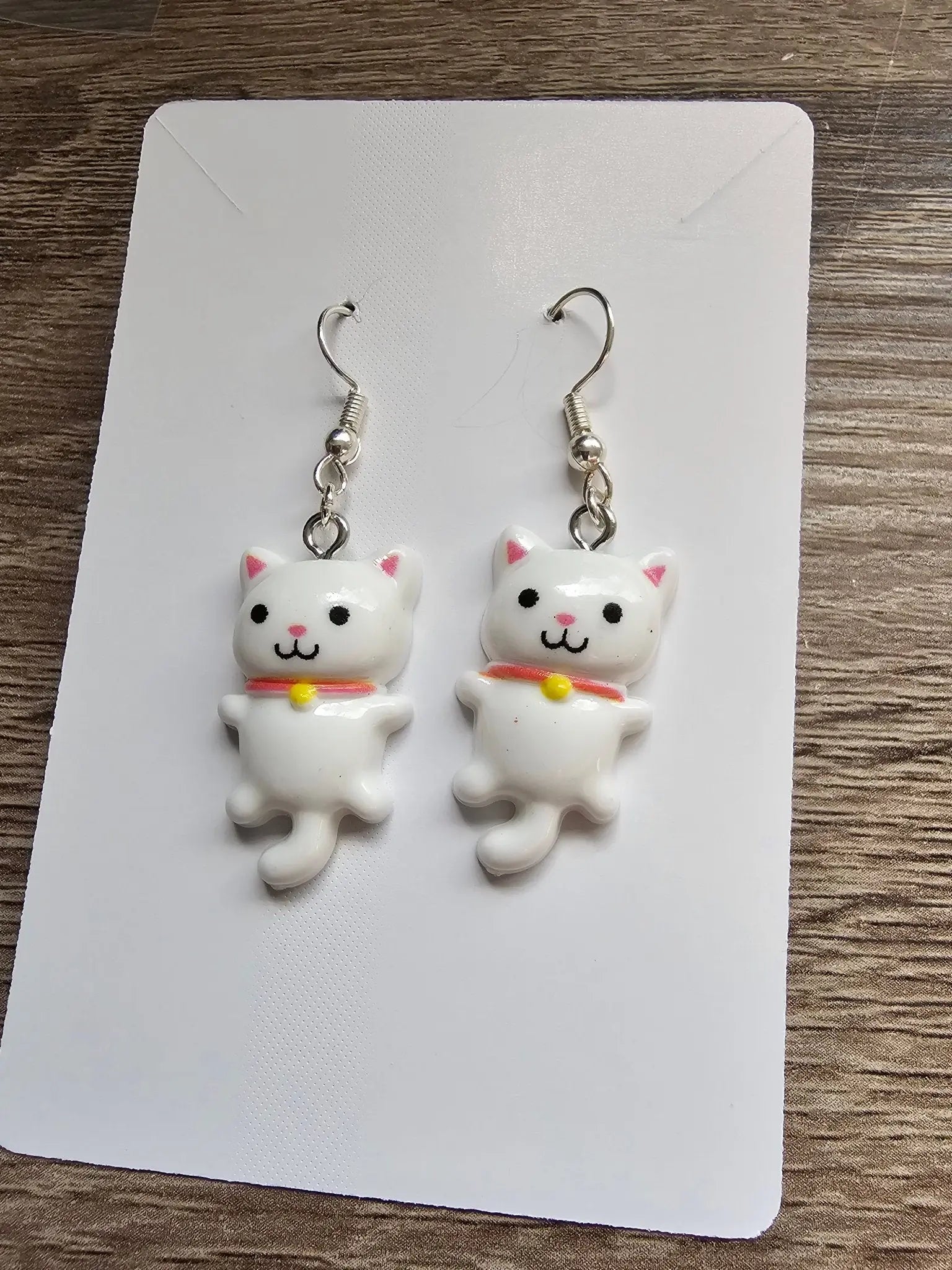 Kawaii Kitty Earrings by The Tween Space, handmade jewelry detail photo 5