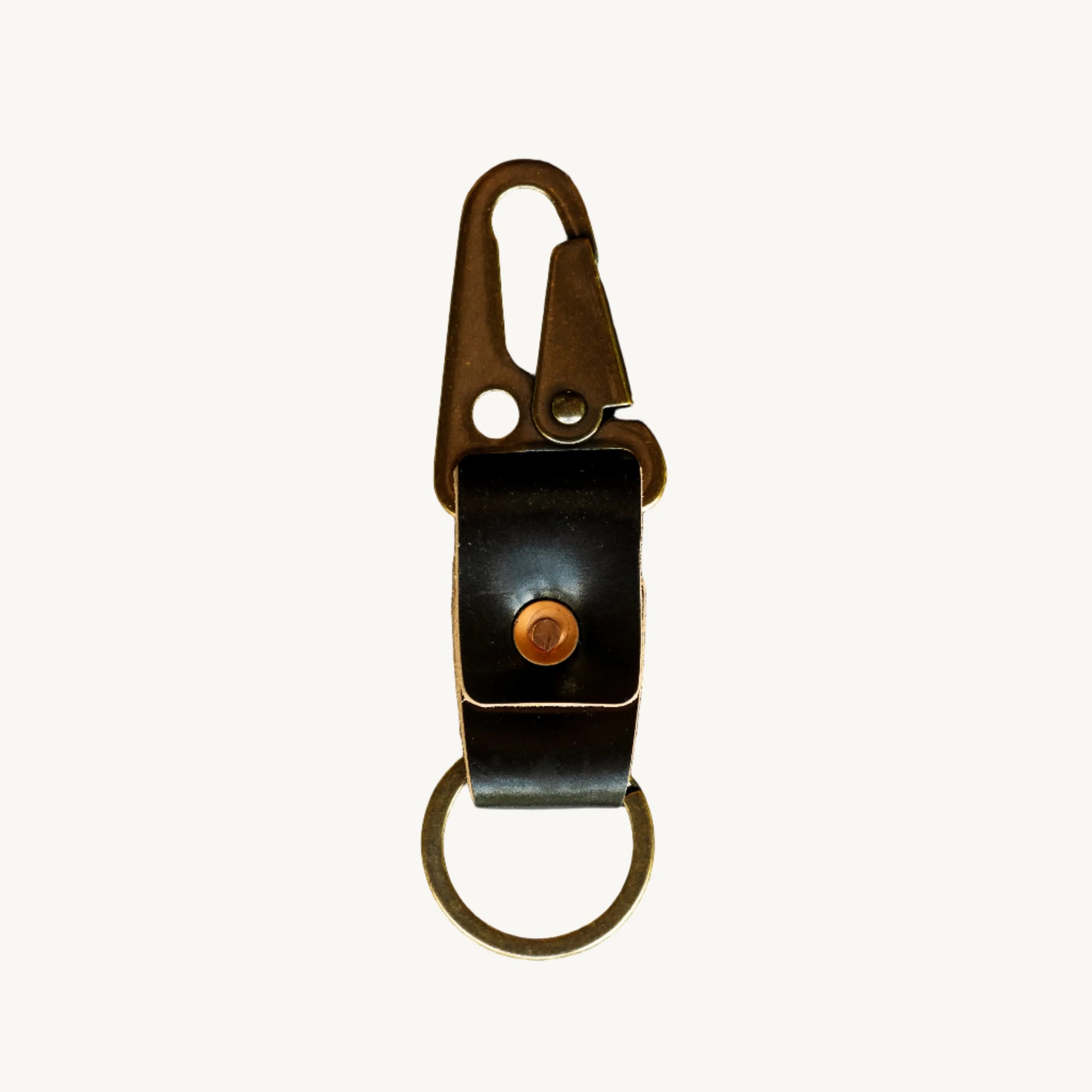 Key Clip - Black Horween Shell Cordovan by Loyal Stricklin, handmade leather goods main product photo
