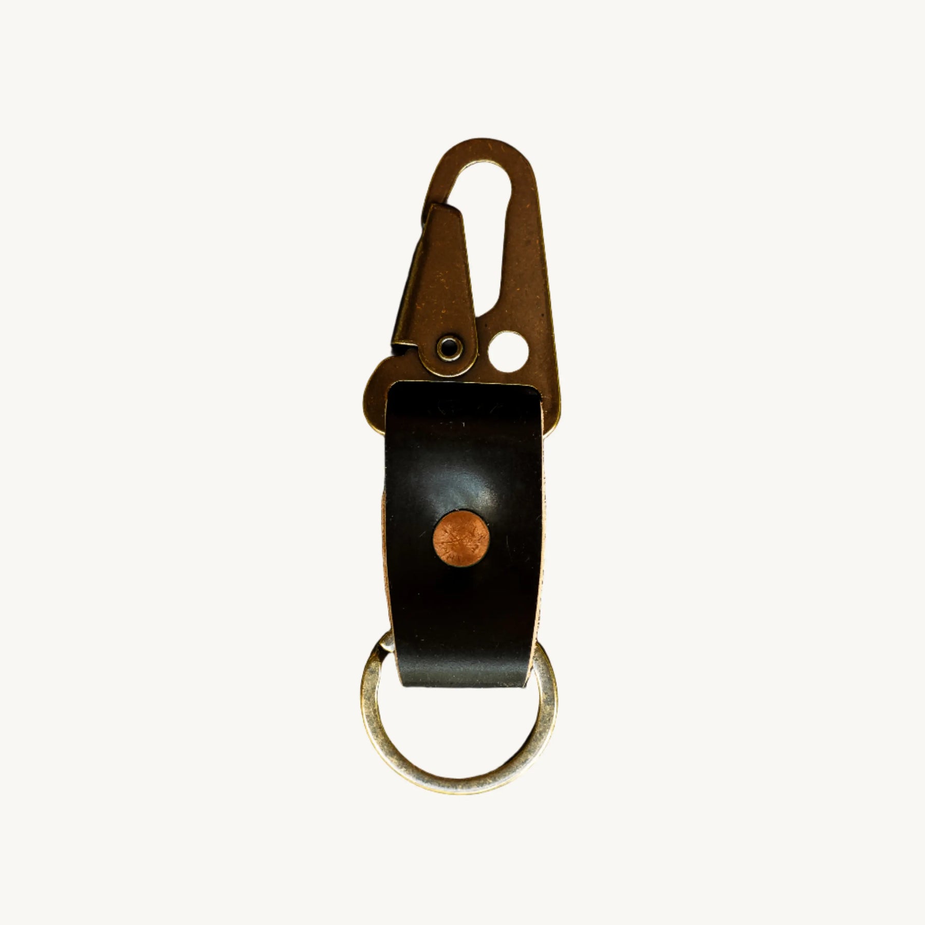 Key Clip - Black Horween Shell Cordovan by Loyal Stricklin, handmade leather goods detail photo 2