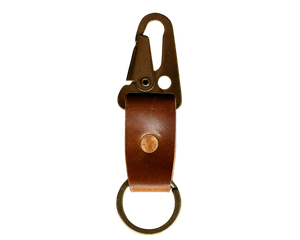 Key Clip - Bourbon Shell Cordovan by Loyal Stricklin, handmade leather goods detail photo 2