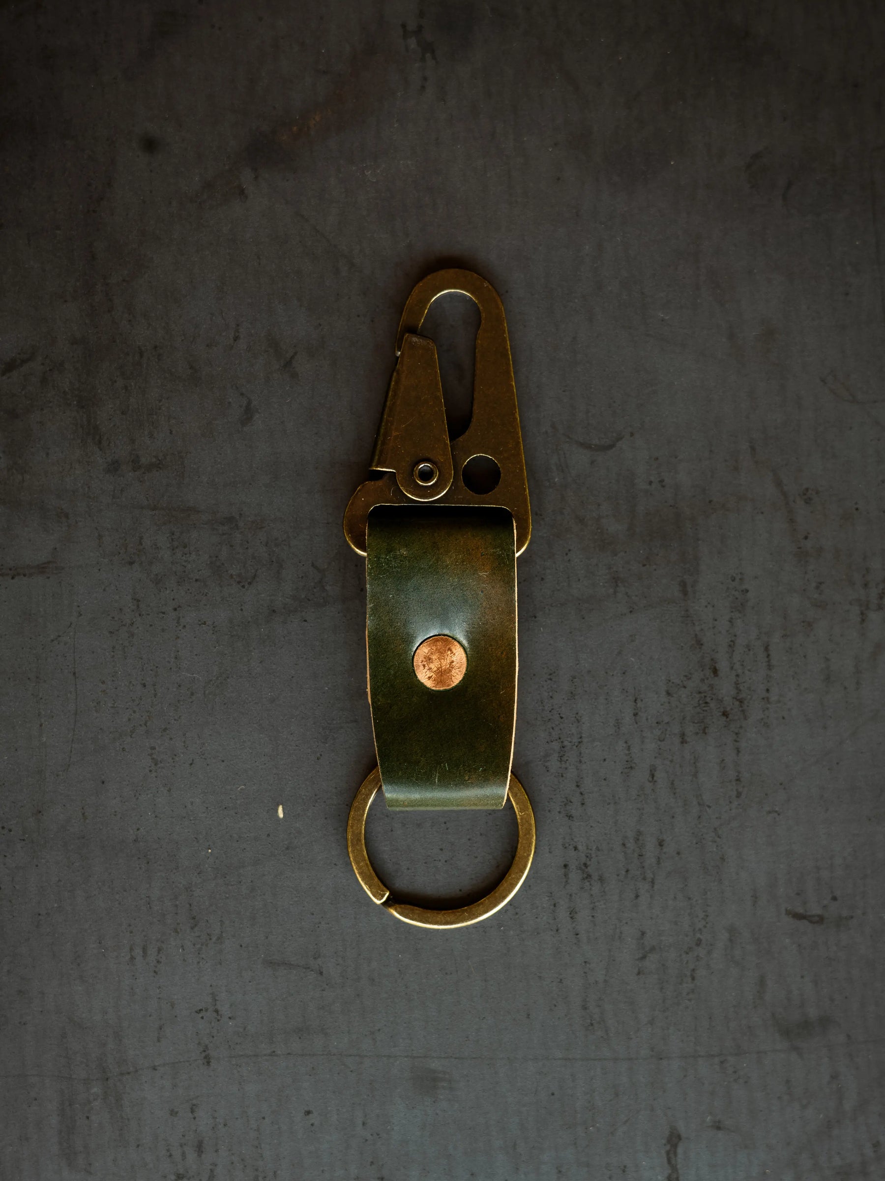 Key Clip - Marbled Shell Cordovan by Loyal Stricklin, handmade leather goods detail photo 2