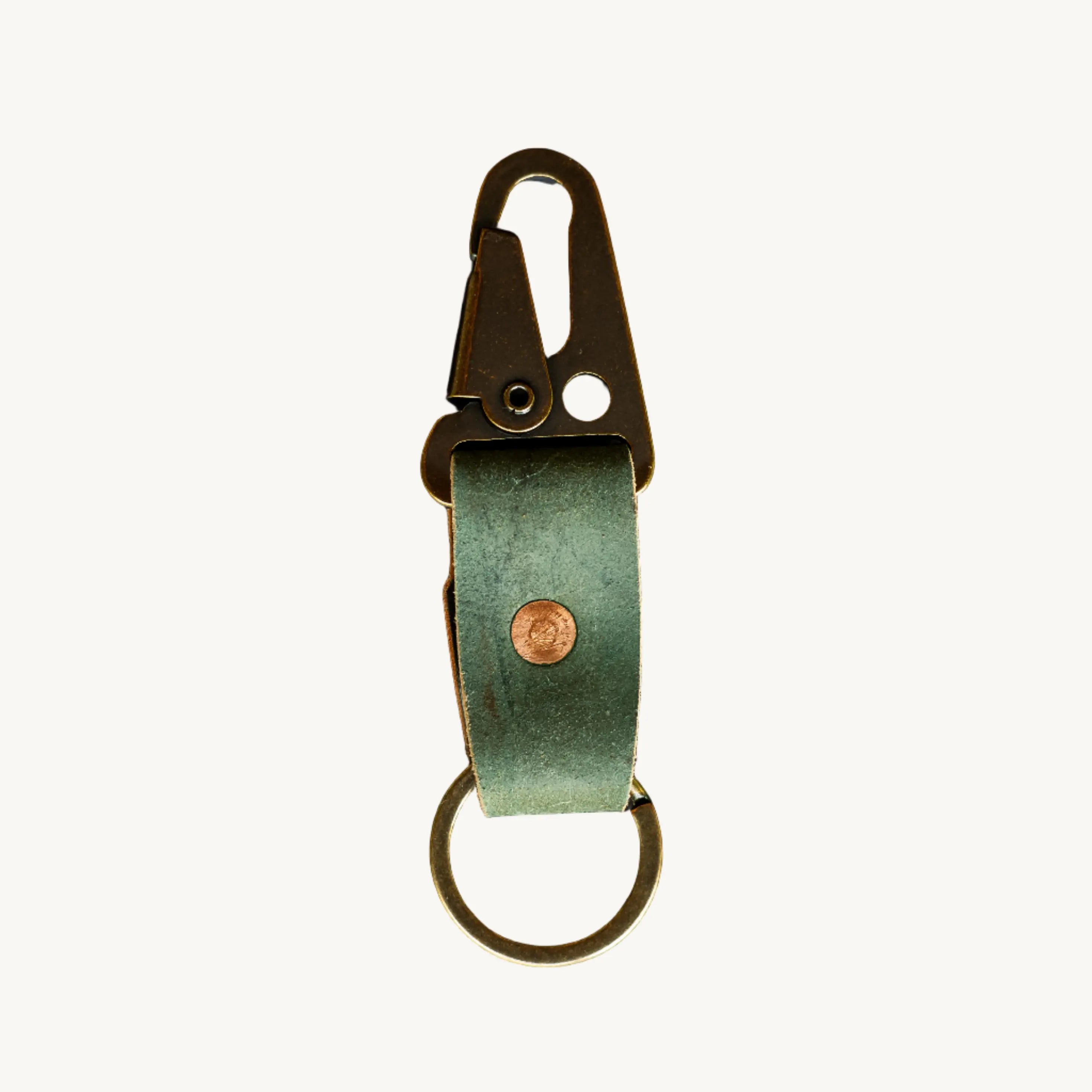 Key Clip - Reverse Black Horween Shell Cordovan by Loyal Stricklin, handmade leather goods detail photo 2