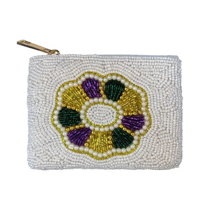 King Cake Beaded Coin Purse by Nola Tawk, handmade jewelry main product photo