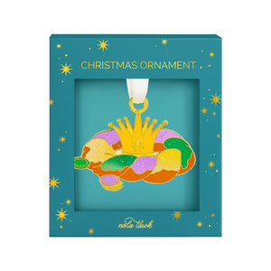 King Cake Enamel Ornament by Nola Tawk, Southern home decor detail photo 2