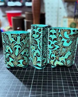 Koozies by Kw Leatherworks, custom drinkware detail photo 2