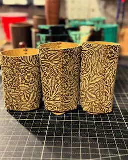 Koozies by Kw Leatherworks, custom drinkware detail photo 3