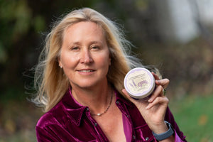 Lavender Thyme Arnica Soufflè 8 Oz. by Essential Journeys, handmade bath and body detail photo 2