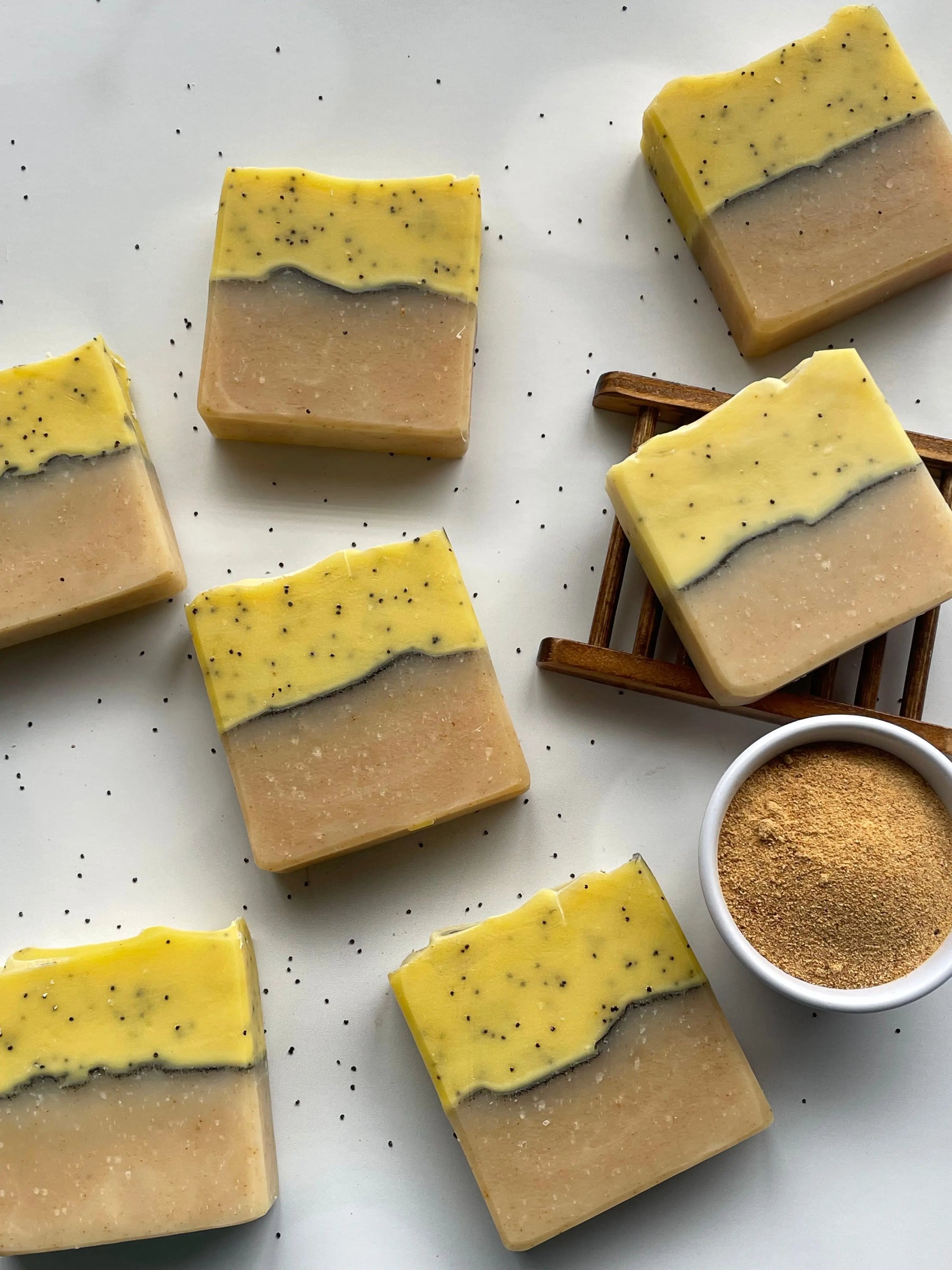 Lemon Poppyseed Handcrafted Soap by Lustful Bath, LLC, natural skincare main product photo