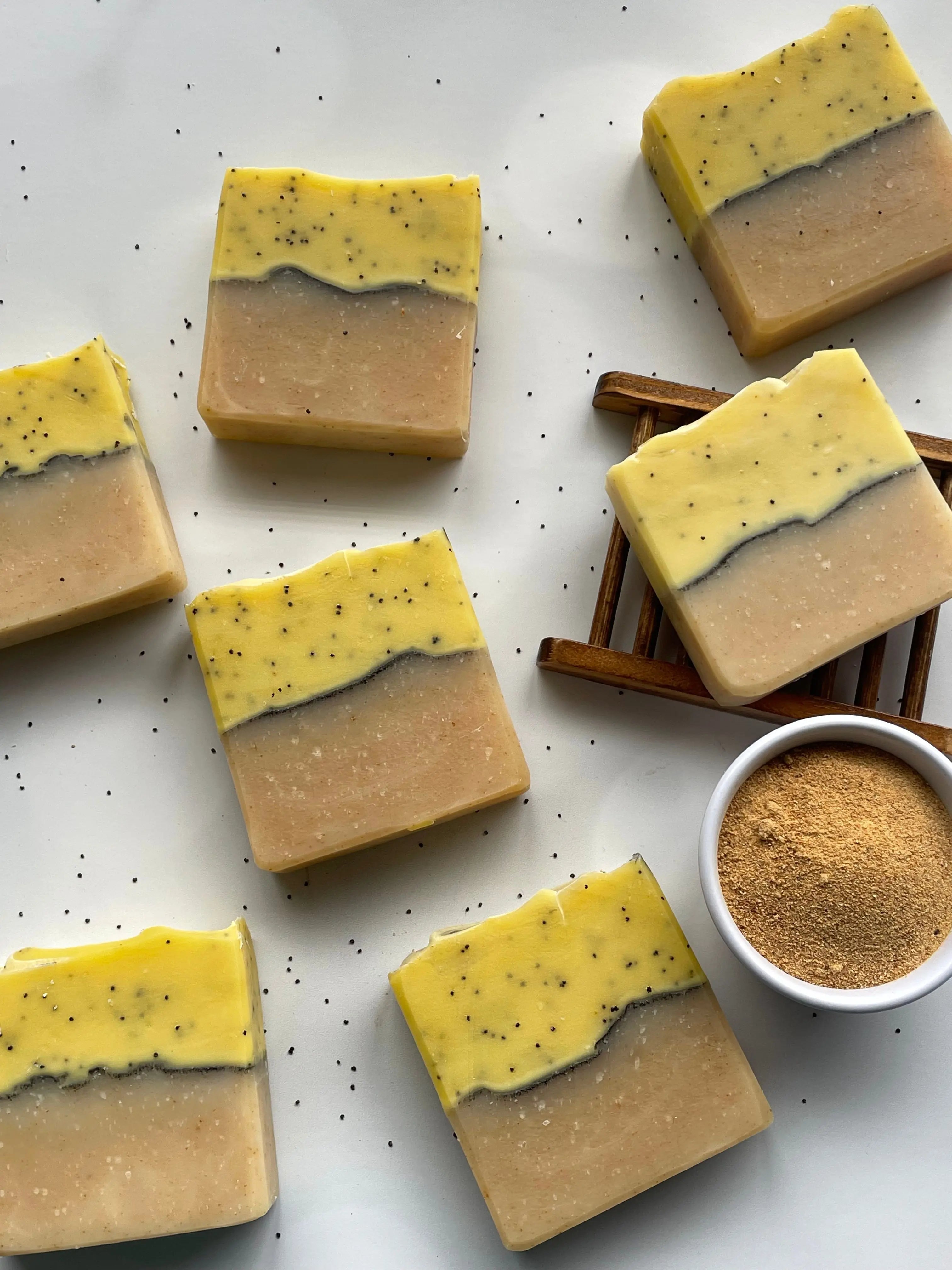 Lemon Poppyseed Handcrafted Soap by Lustful Bath, LLC, natural skincare main product photo