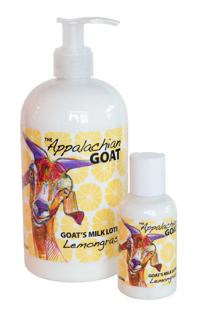 LEMONGRASS GOATS MILK LOTION 16 oz. or 2 oz. by Essential Journeys, natural skincare main product photo