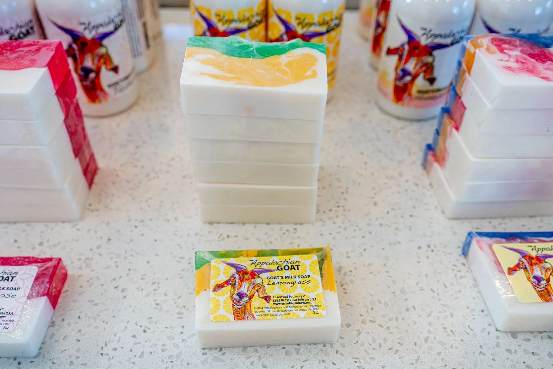 Lemongrass Goat'S Milk Soap Slice 5 Oz. by Essential Journeys, natural skincare detail photo 5