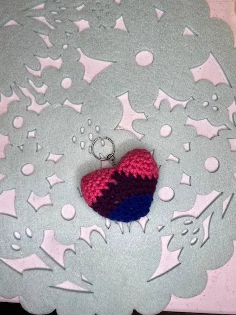 LGBTQ Heart Keychain by Klassy Krafts, 3D printed gift detail photo 3