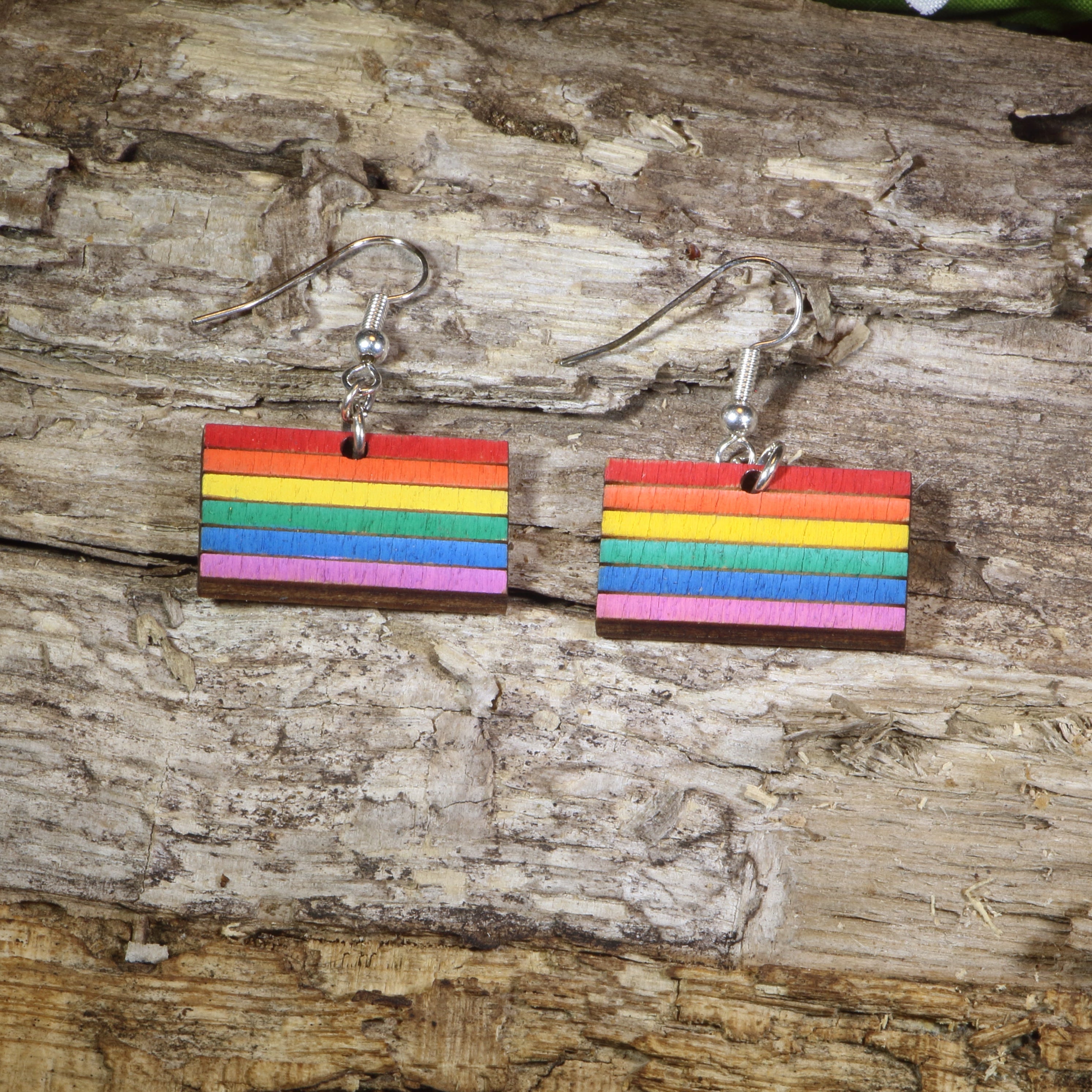 LGBTQ Pride Flag Wooden Earrings | Rainbow Pride Jewelry by Cate's Concepts, LLC