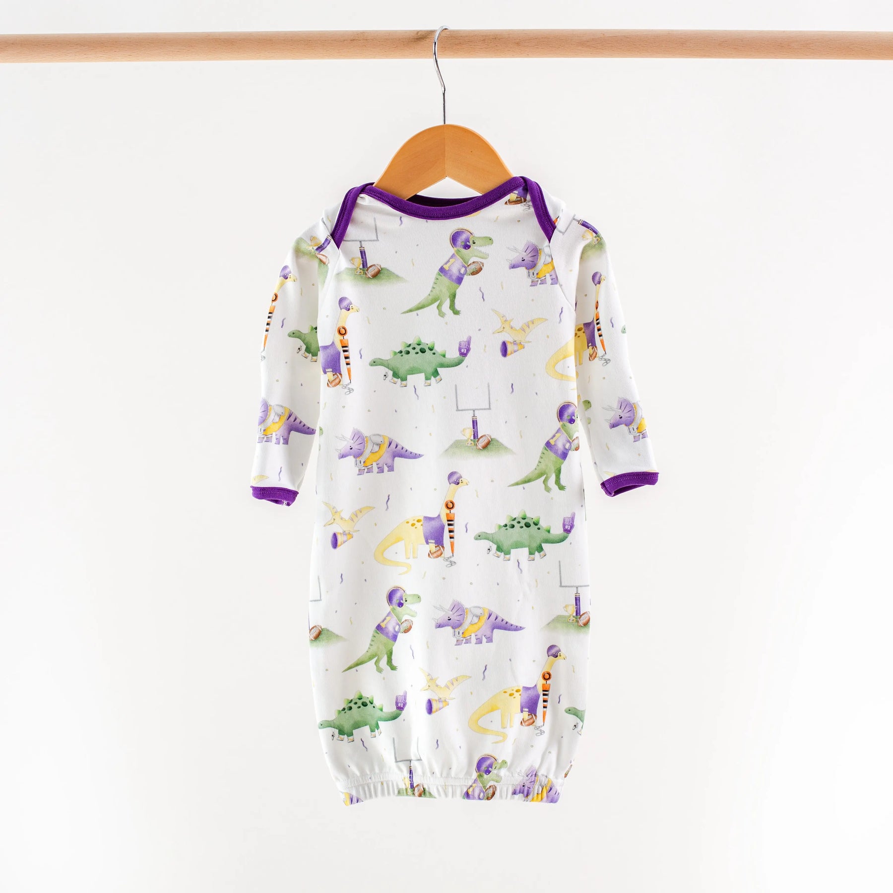 LSU Dinos All-Stars Organic Cotton Kids Pajamas by Nola Tawk, Southern food gift detail photo 3