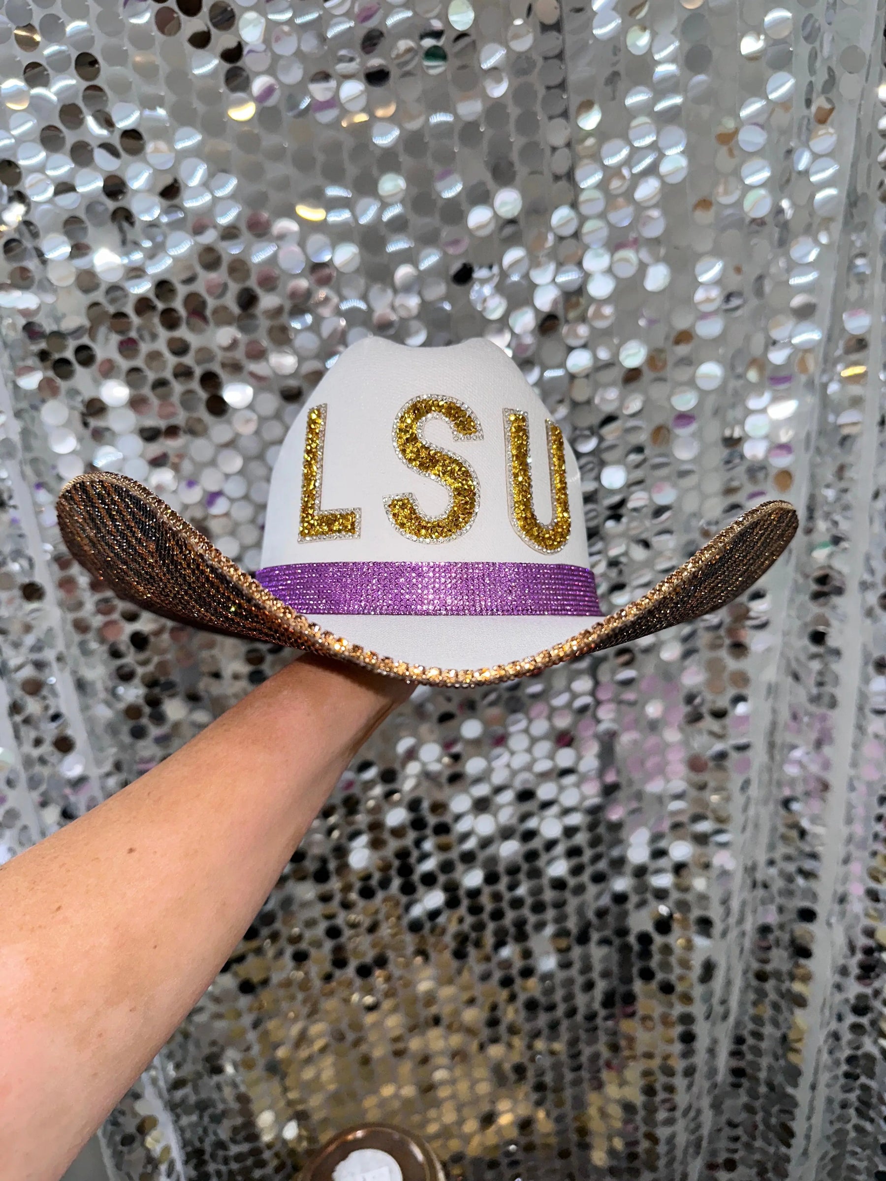 LSU Tiger Print Hat by Rhinestone Cowgirl, Southern lifestyle apparel detail photo 6