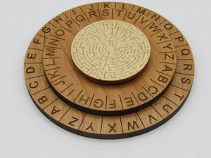 Labyrinth Cipher Wheel - Decoder Ring Escape Room Prop by Creative Escape Rooms, handmade jewelry main product photo