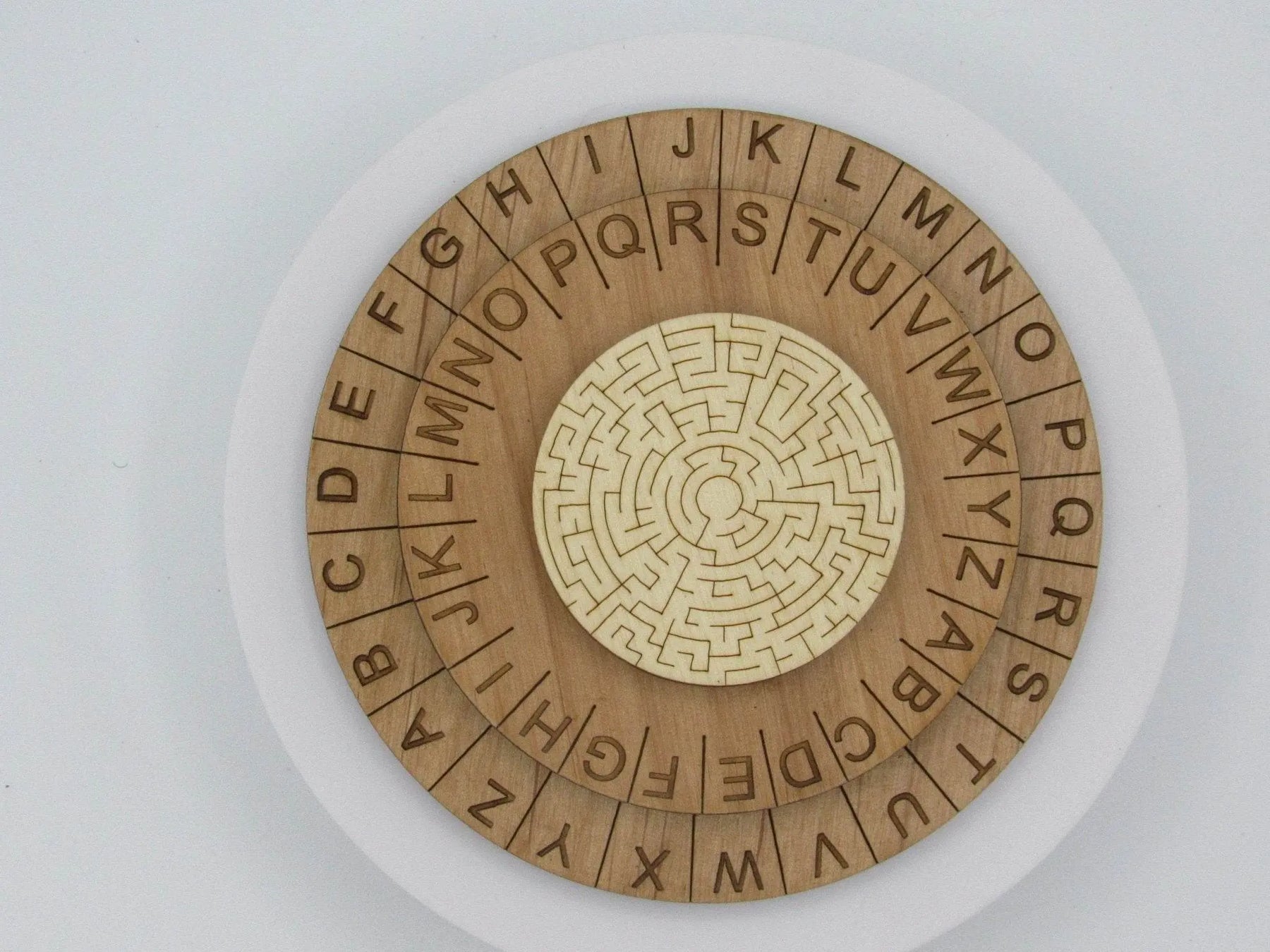 Labyrinth Cipher Wheel - Decoder Ring Escape Room Prop by Creative Escape Rooms, handmade jewelry detail photo 2