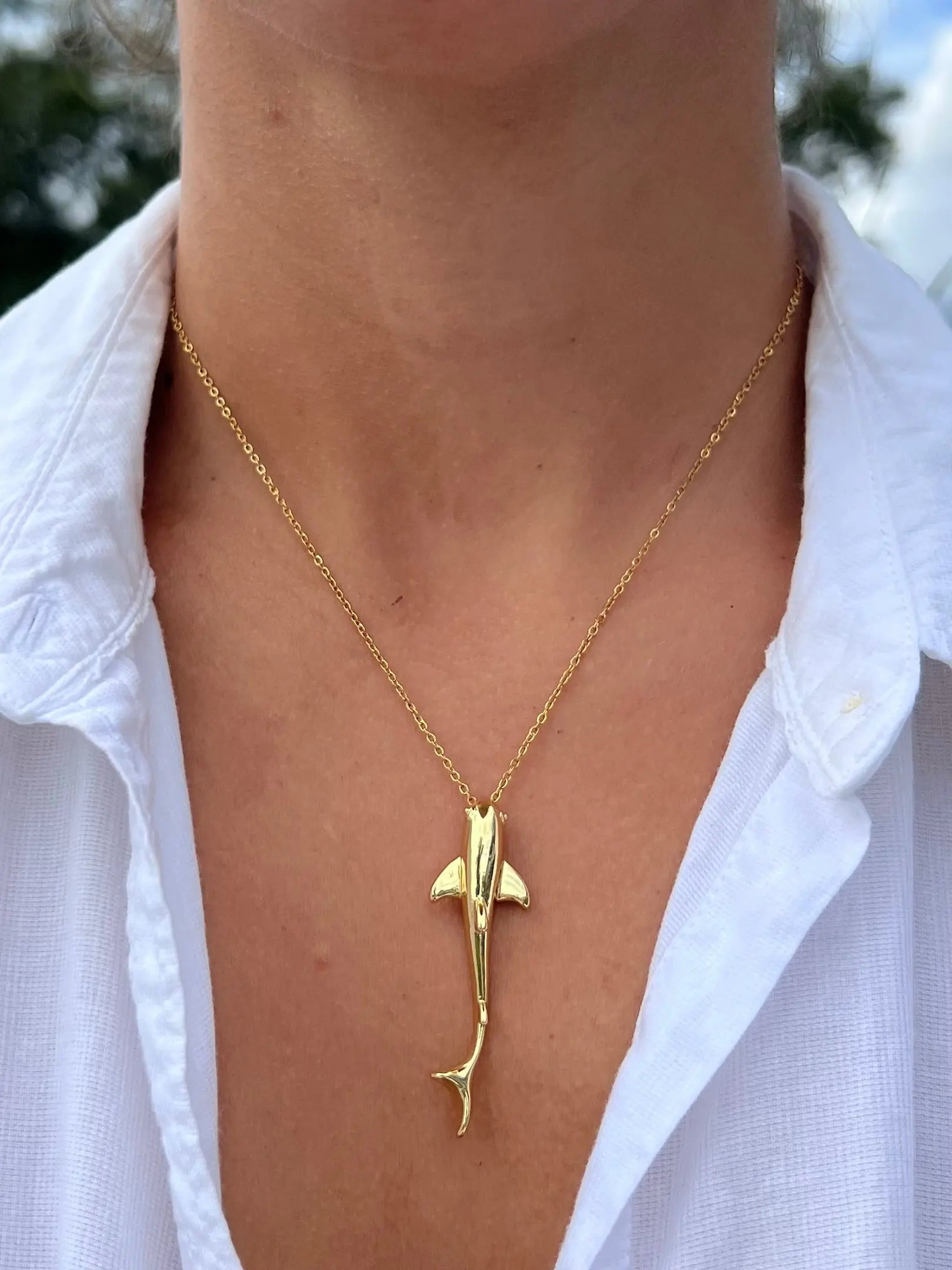 Large Shark Necklace by HALT, handmade jewelry main product photo