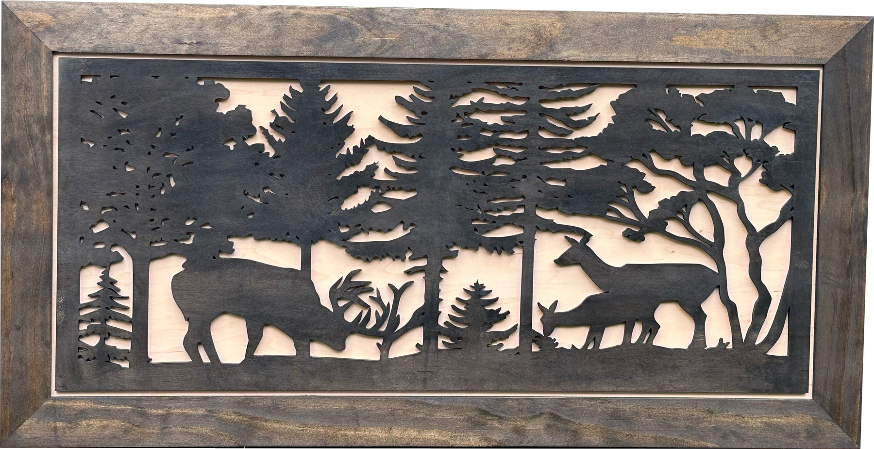 Deer Scene Gun Concealment Decor - Handcrafted Wooden Gun Cabinets - Gun Shelf Hidden Storage for Rifles, Shotguns, & Handguns - Quick Access Hidden W by Bellewood Designs