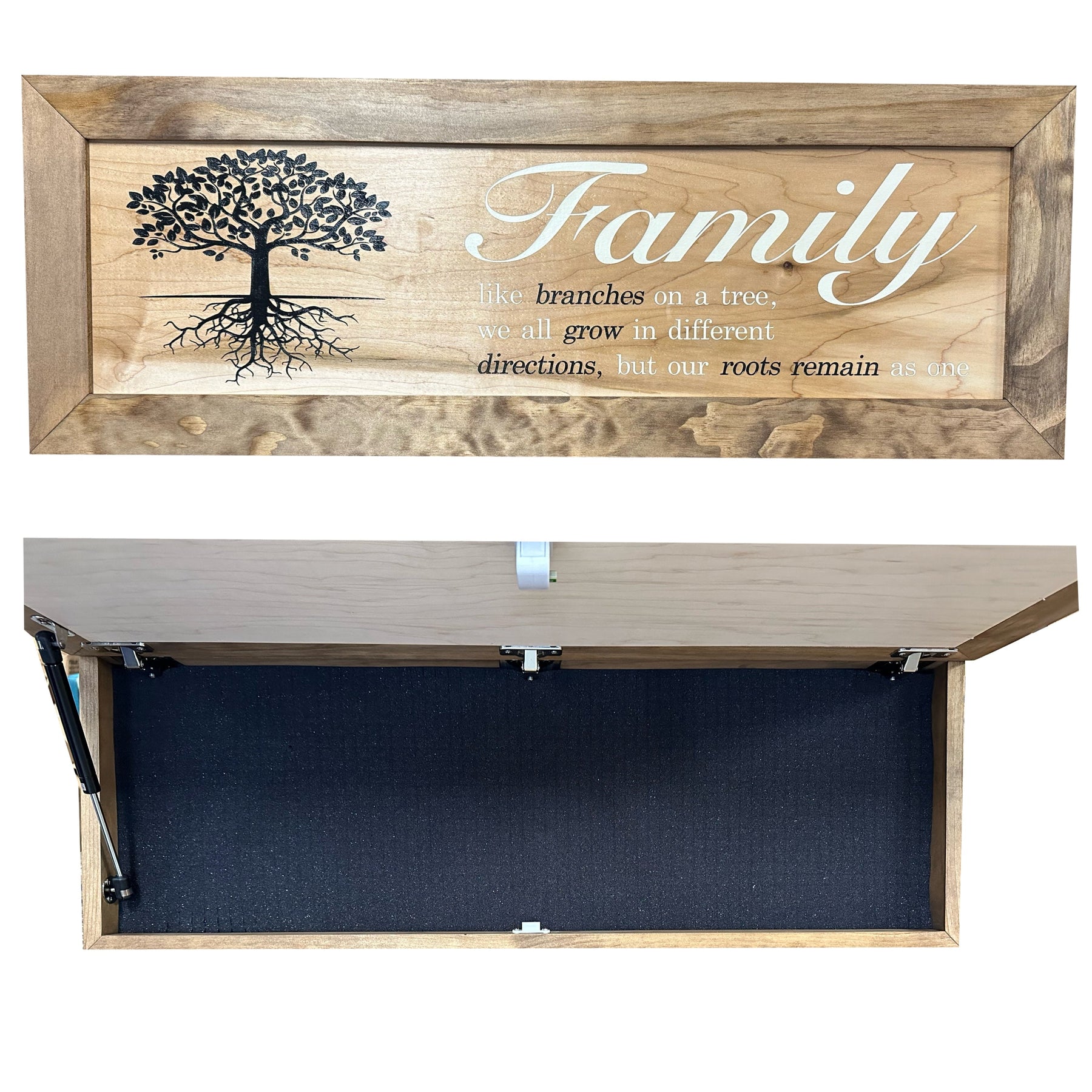 Large Hidden Gun Storage Cabinet with Family Tree Design by Bellewood Designs, Southern home decor main product photo