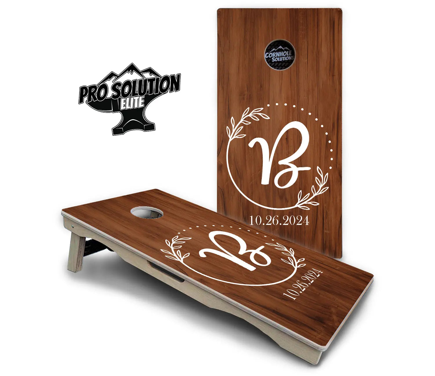 Laurel Wreath Cornhole Boards - Pro Solution Elite Series by Cornhole Solutions, custom cornhole board detail photo 2