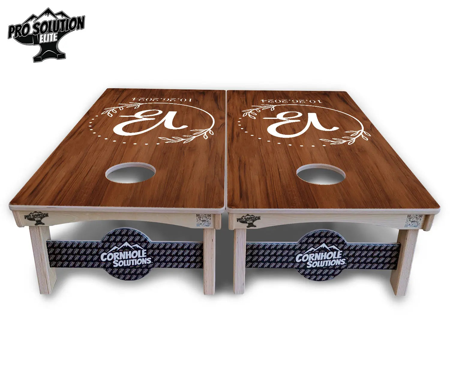 Laurel Wreath Cornhole Boards - Pro Solution Elite Series by Cornhole Solutions, custom cornhole board detail photo 3