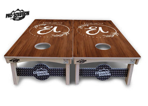 Laurel Wreath Cornhole Boards - c Birch - Pro Solution Lite Series by Cornhole Solutions, custom cornhole board detail photo 3