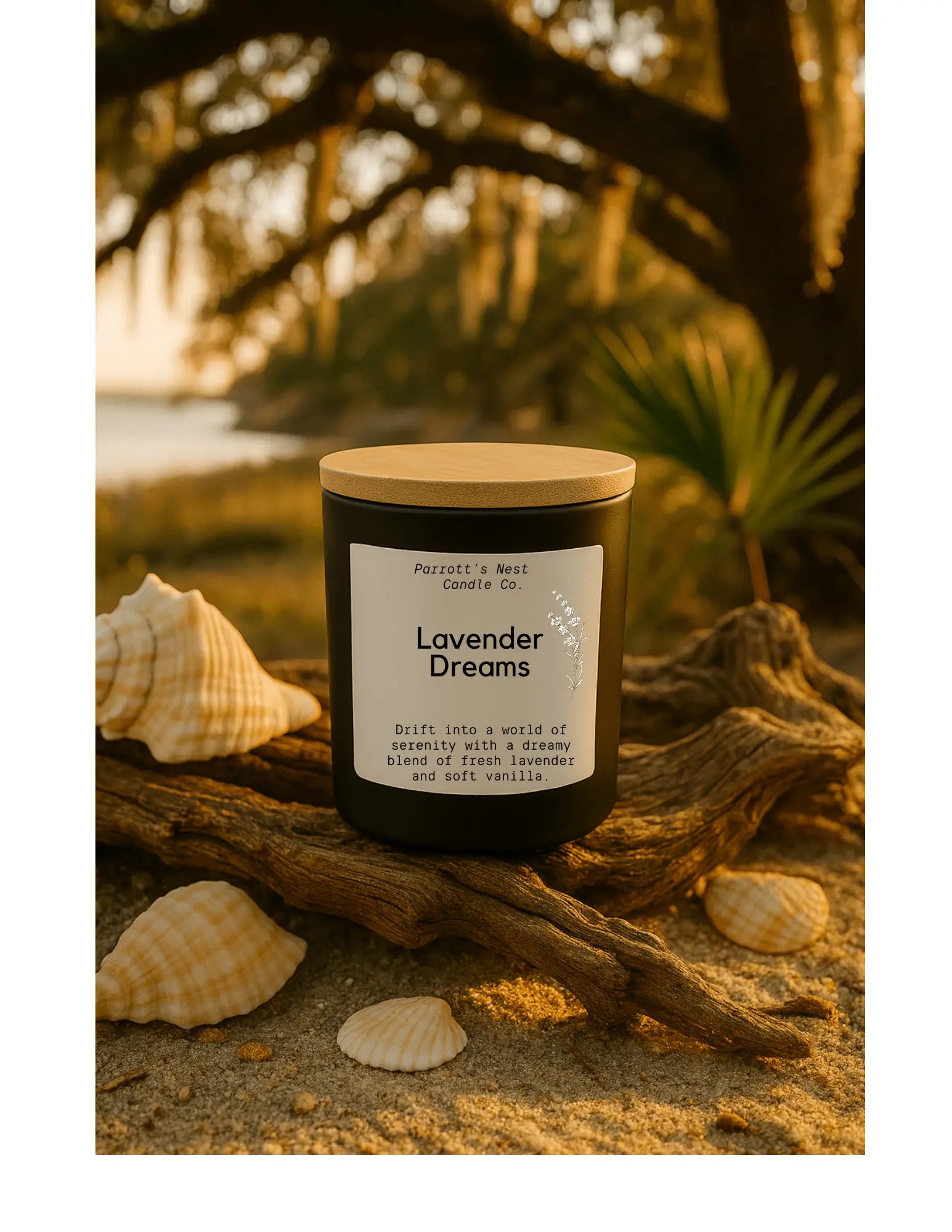 Lavender Dreams Soy Candle | 8 oz Hand-Poured Lavender Candle by Parrott's Nest Candle Company, scented candle main product photo
